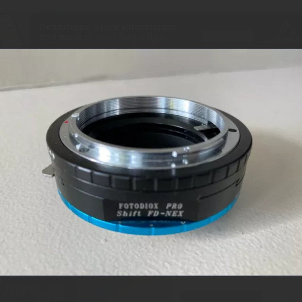 Fotodiox Pro Lens Mount Shift Adapter Canon FD to Sony NEX E